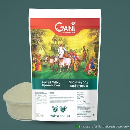 Gani Foxtail Millet Upma Rawa - 450g I Gluten-Free and Rich in Fiber (pack of 2)