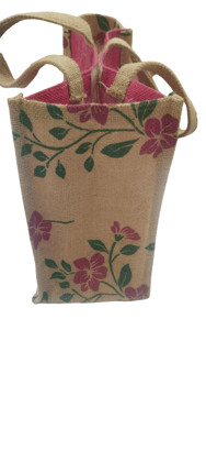 Floral Jute Tote Bag - Eco-Friendly & Stylish