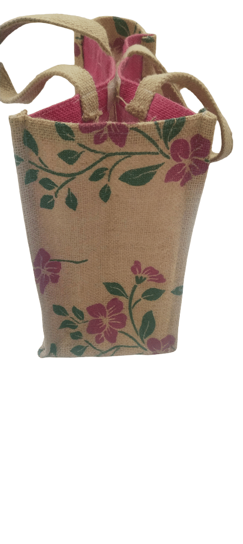 Floral Jute Tote Bag - Eco-Friendly & Stylish