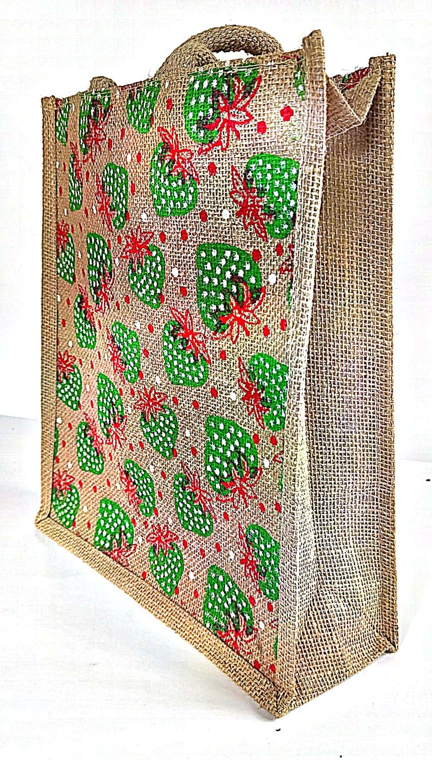 Christmas Jute Bag with Festive Ornament Design