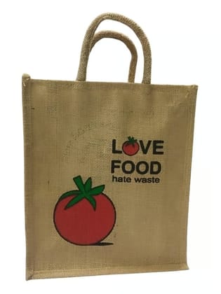 Eco-Friendly Jute Shopping Bag - Love Food, Hate Waste