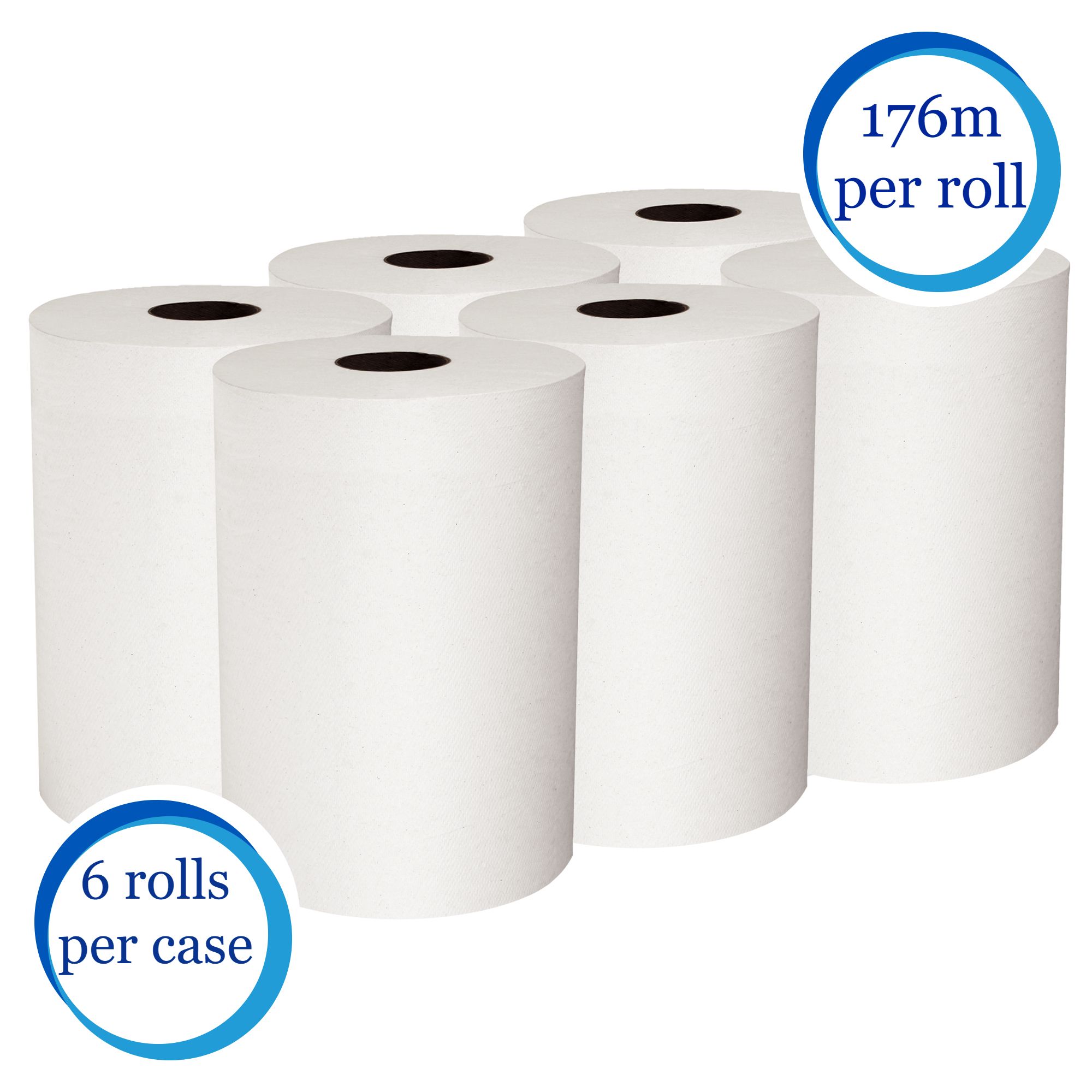 KIMBERLY CLARK Scott® Slimroll™ Paper Hand Towels (12388), White Paper Towel Roll, 6 Compact Rolls / Case, 176m / Roll (1056m)