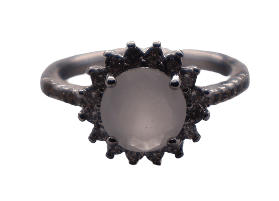 Elegant Halo Gemstone Ring