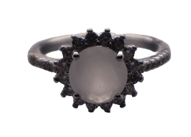 Elegant Halo Gemstone Ring