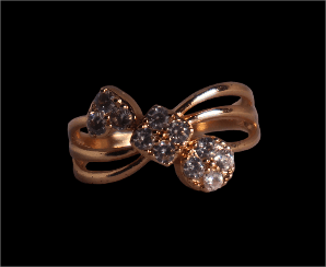 Elegant Bow Design Ring with Sparkling Stones
