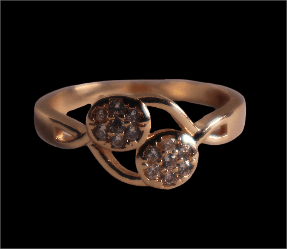 Rose Gold Ring with Sparkling Gemstones
