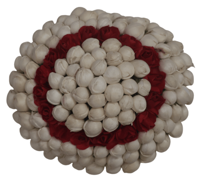 Elegant White & Red Floral Hair Accessory