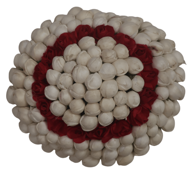 Elegant White & Red Floral Hair Accessory