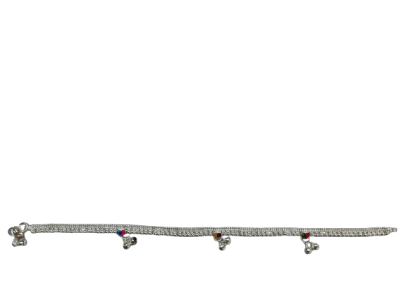 Elegant Silver Anklet with Dainty Embellishments
