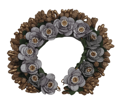 Silver & Gold Floral Bun Hair Accessory