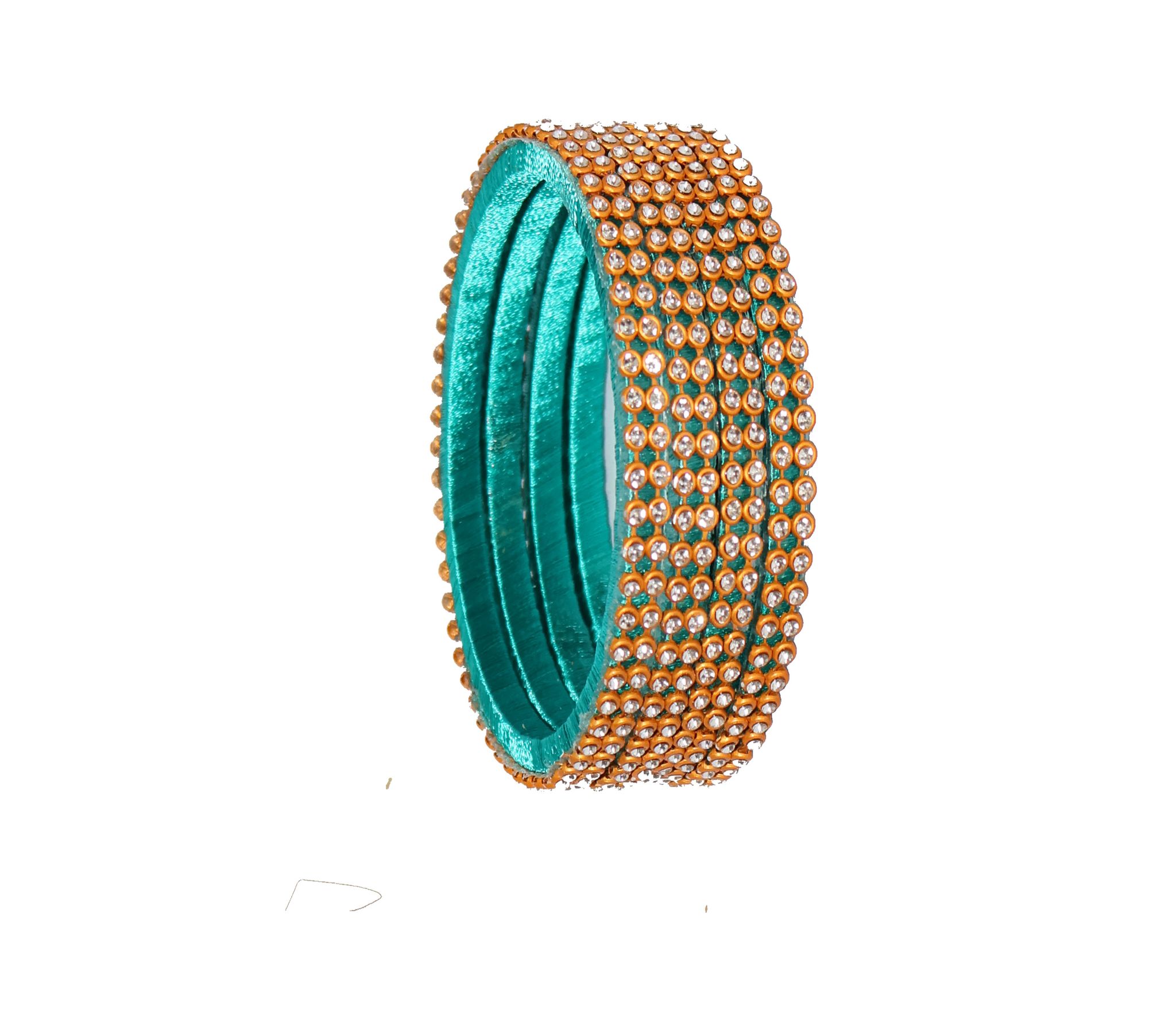 Emerald Green & Golden Embellished Bangles
