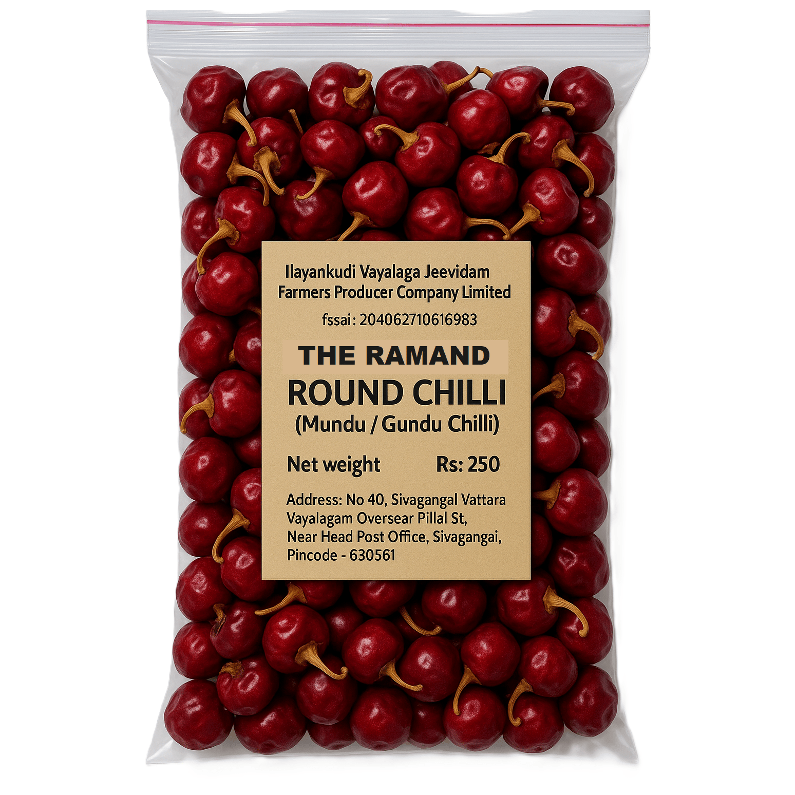 Jeevidam - Ramanad Special Round (Mundu/Gundu) Chilli - 1KG