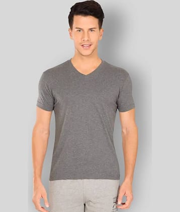Glito Pack of 1 Cotton Blend Regular Fit Men's T-Shirt ( Grey )