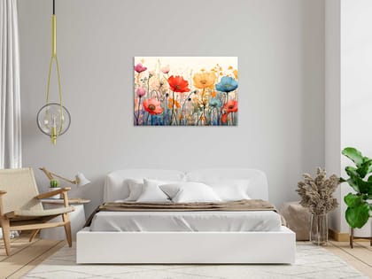 TRANQUIL WILDFLOWER PRINTS 24in X 16in WITH BLACK FRAME