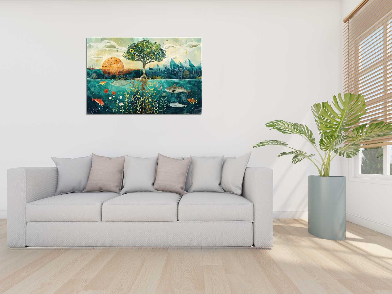 NATURE 'S EMBRACE PAINTINGS 24in X 16in WITH BLACK FRAME