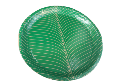 Eco-Friendly Green Leaf Print Disposable Paper Plates for Parties & Events