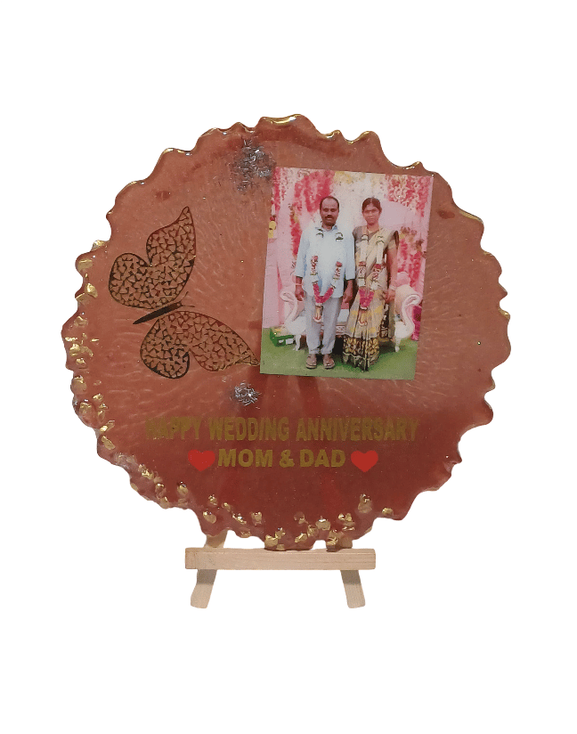 Personalized Wedding Anniversary Resin Photo Frame - Mom & Dad