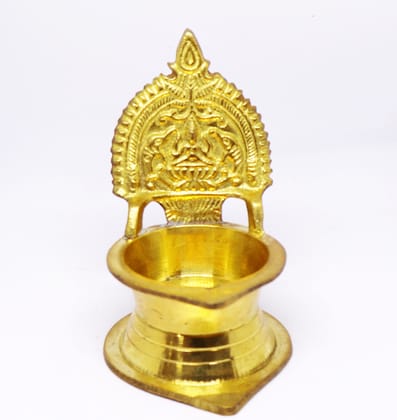 Golden Brass Diya - Traditional Indian Lamp