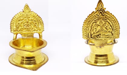 Exquisite Brass Diya: Traditional Indian Oil Lamp