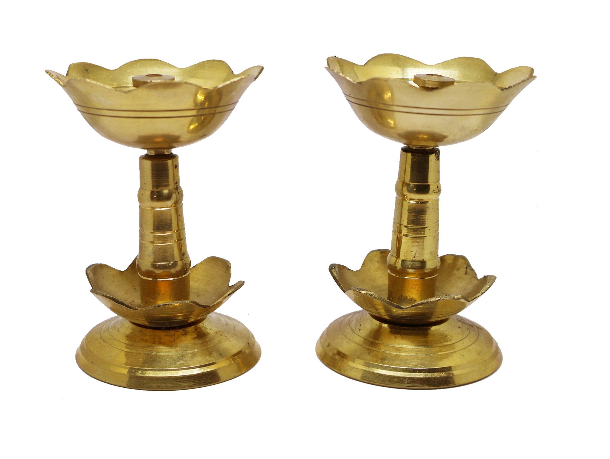 Brass Diya Set Small - Traditional Oil Lamps for Home Decor & Gifts
