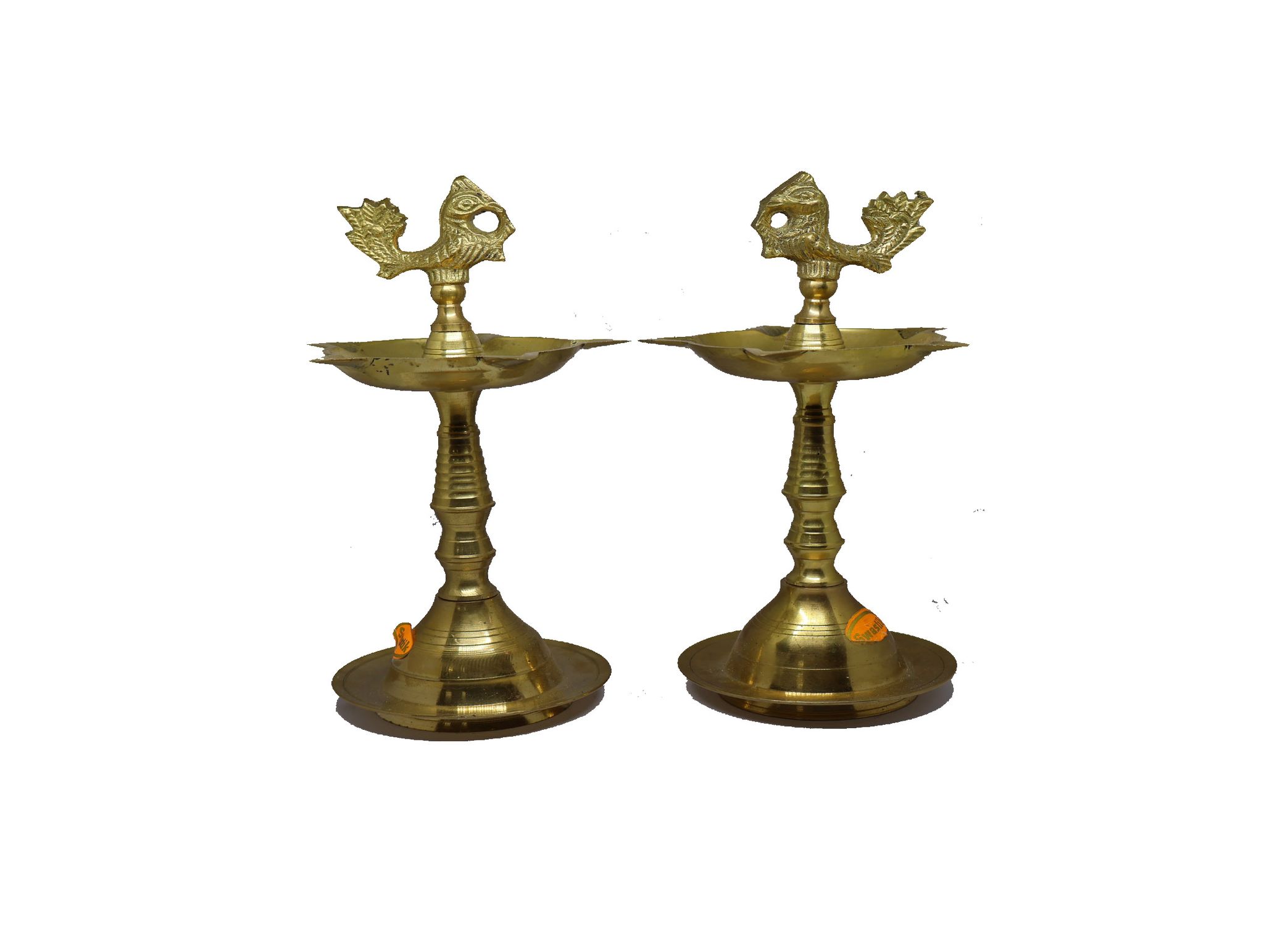 Brass Peacock Diya Lamps - Set of 2