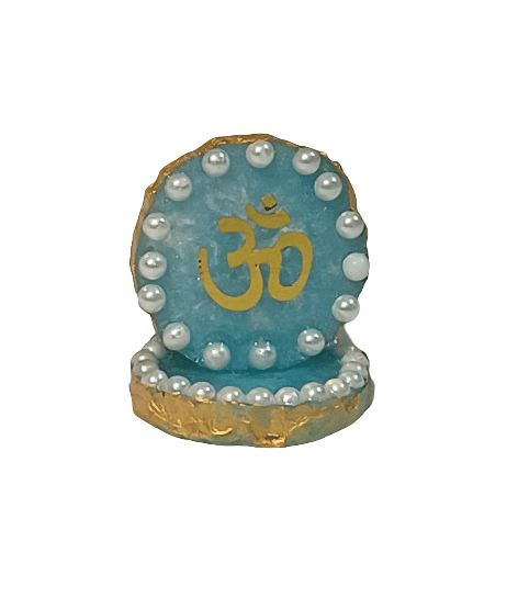 Handcrafted Om Resin Showpiece with Pearl Embellishments