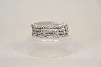 white thread bangle set - 04