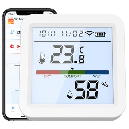 AUSHA Smart Wi-Fi Hygrometer Thermometer | Indoor Temperature & Humidity Monitor with Tuya App