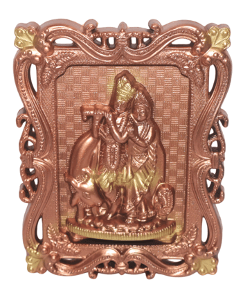 Radha Krishna Statue with Ornate Frame - Divine Love