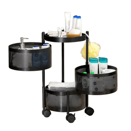 Metal Round High Quality Kitchen Trolley with Wheels (3 Layer / 1 Pc) Metal Round High Quality Kitchen Trolley with Wheels (3 Layer / 1 Pc)