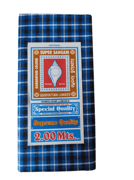 Super Sangam Handloom Lungi - Supreme Quality - 2.00 Mts