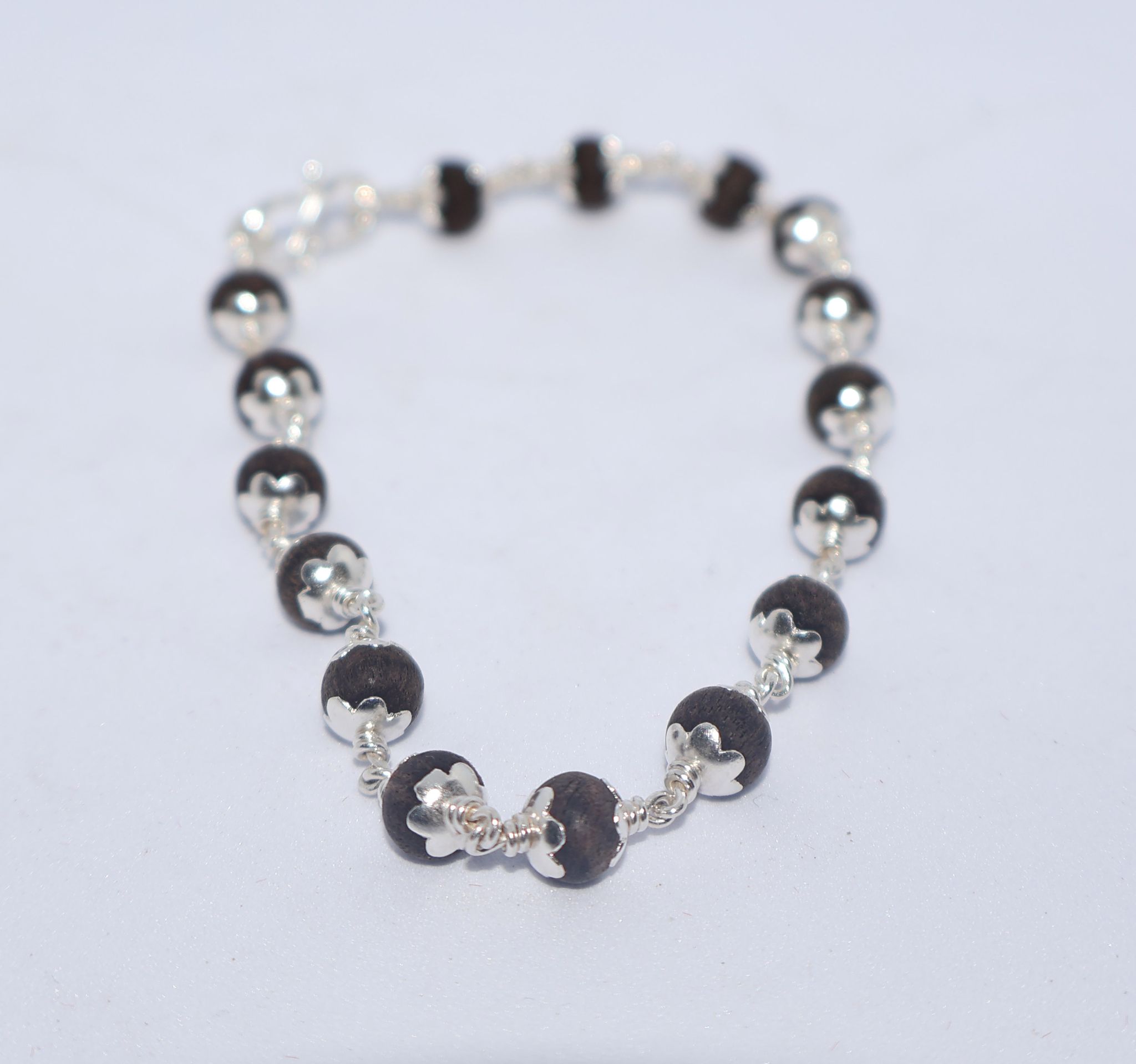 Karungali Silver Bracelet