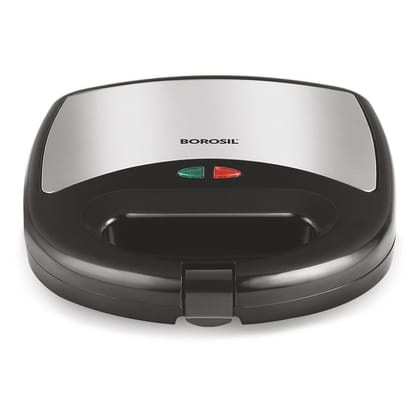 Borosil Neo Grill , 750 Watt, Bread Sandwich Maker, Makes 2 Sandwiches, Non-Stick Grill Plates Opens 105°, For Snacks And Breakfast - Black