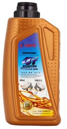 Hero Genuine 4T Plus 10W-30 Synthetic Engine Oil for Scooters ( 800 ml) | API SL and JASO MB Certified | Advanced fuel saving technology| Specially formulated for Hero Scooters