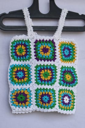 Handmade Crochet Granny Square Top - Bohemian Chic