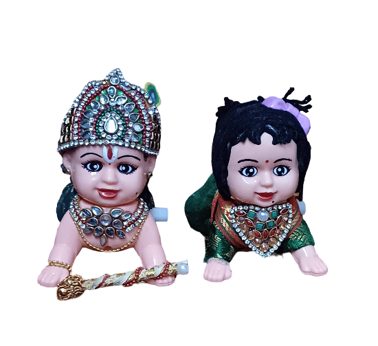 Baby Krishna & Radha Dolls Set - Divine Home Decor