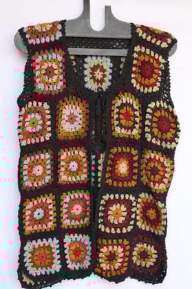 Handmade Crochet Granny Square Vest - Bohemian Chic Handmade Crochet Granny Square Vest - Bohemian Chic