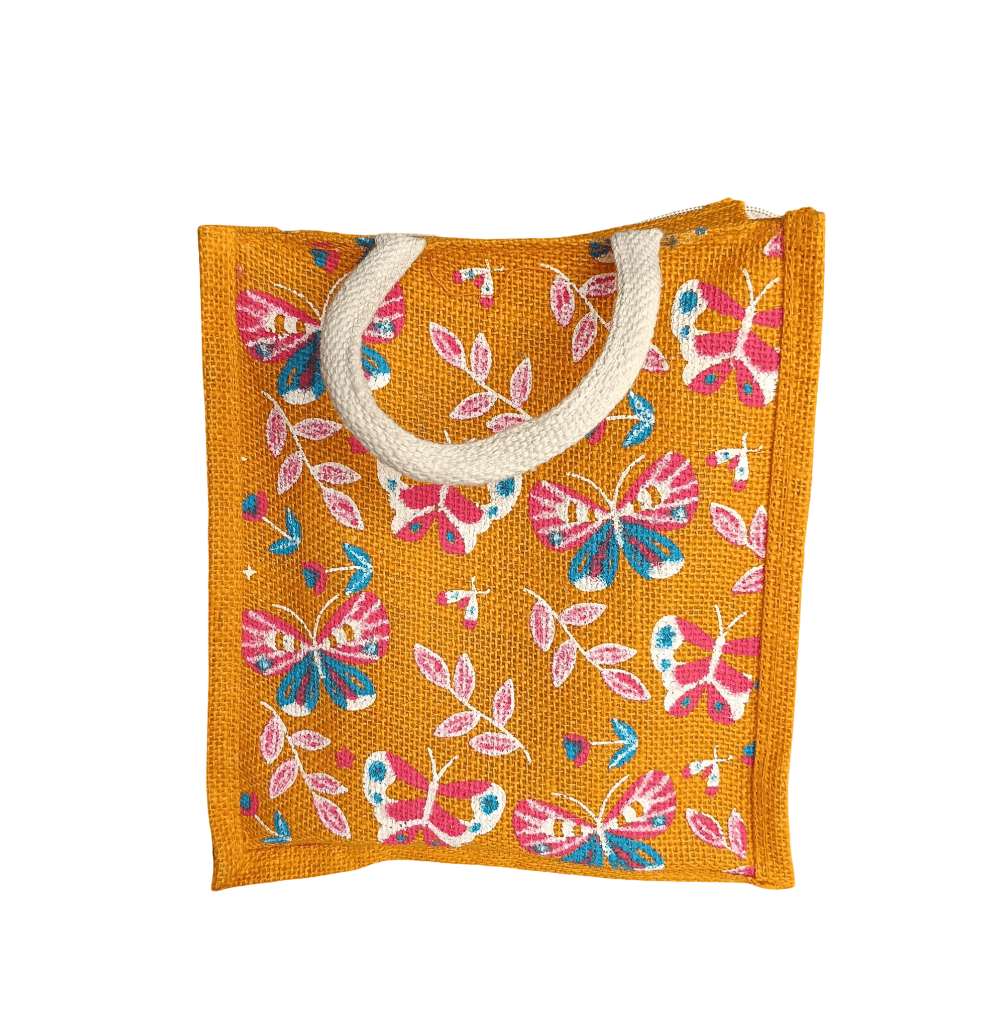 Eco-Friendly Jute Bag with Butterfly Print - Sustainable & Stylish
