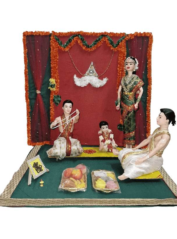 Handcrafted South Indian Upanayanam Doll Set - Cultural Decor