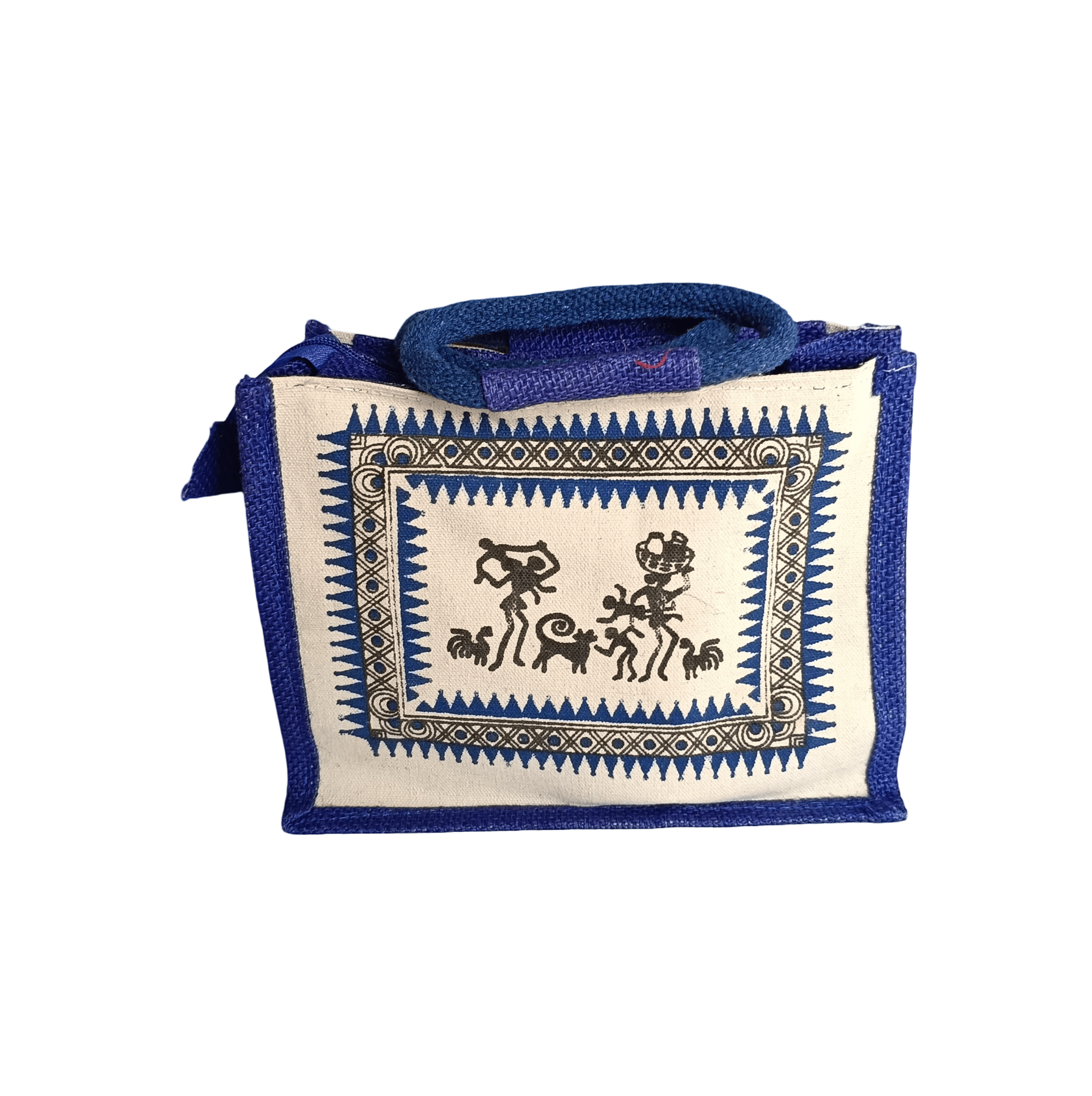 Hand-Painted Tribal Art Jute Bag - Eco-Friendly & Stylish