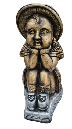 Golden Figurine - Contemplative Figure - Decorative Statue