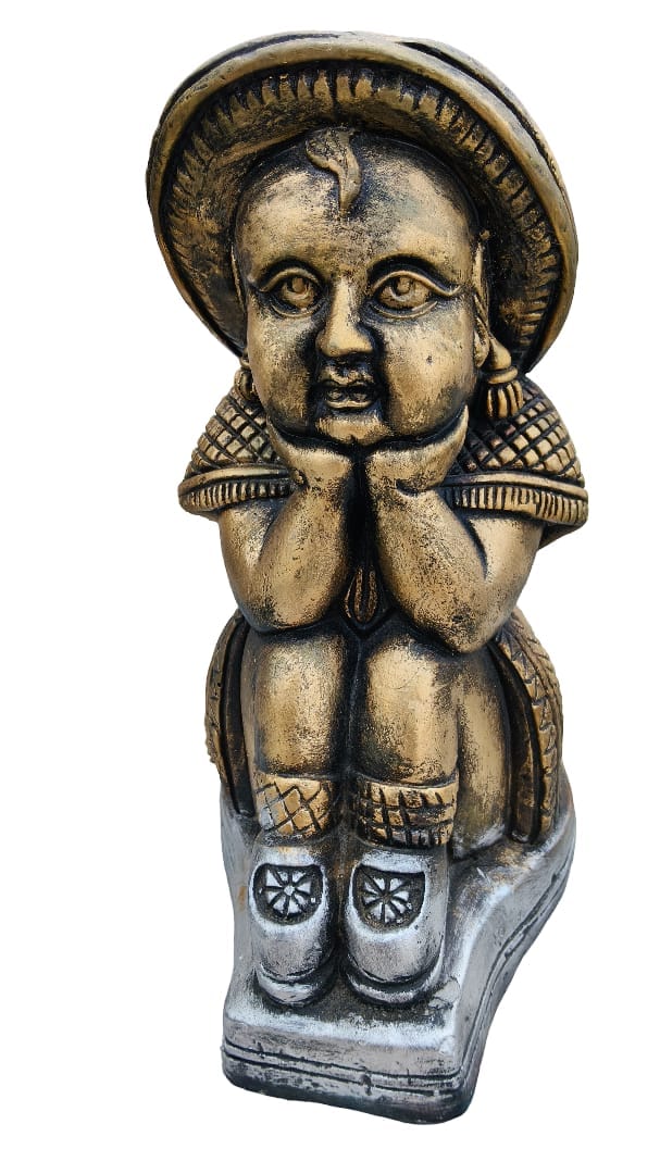 Golden Figurine - Contemplative Figure - Decorative Statue