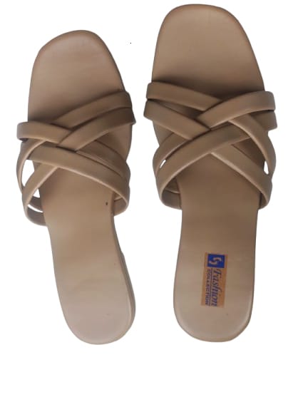 Beige Crisscross Strap Sandals - Comfortable & Stylish