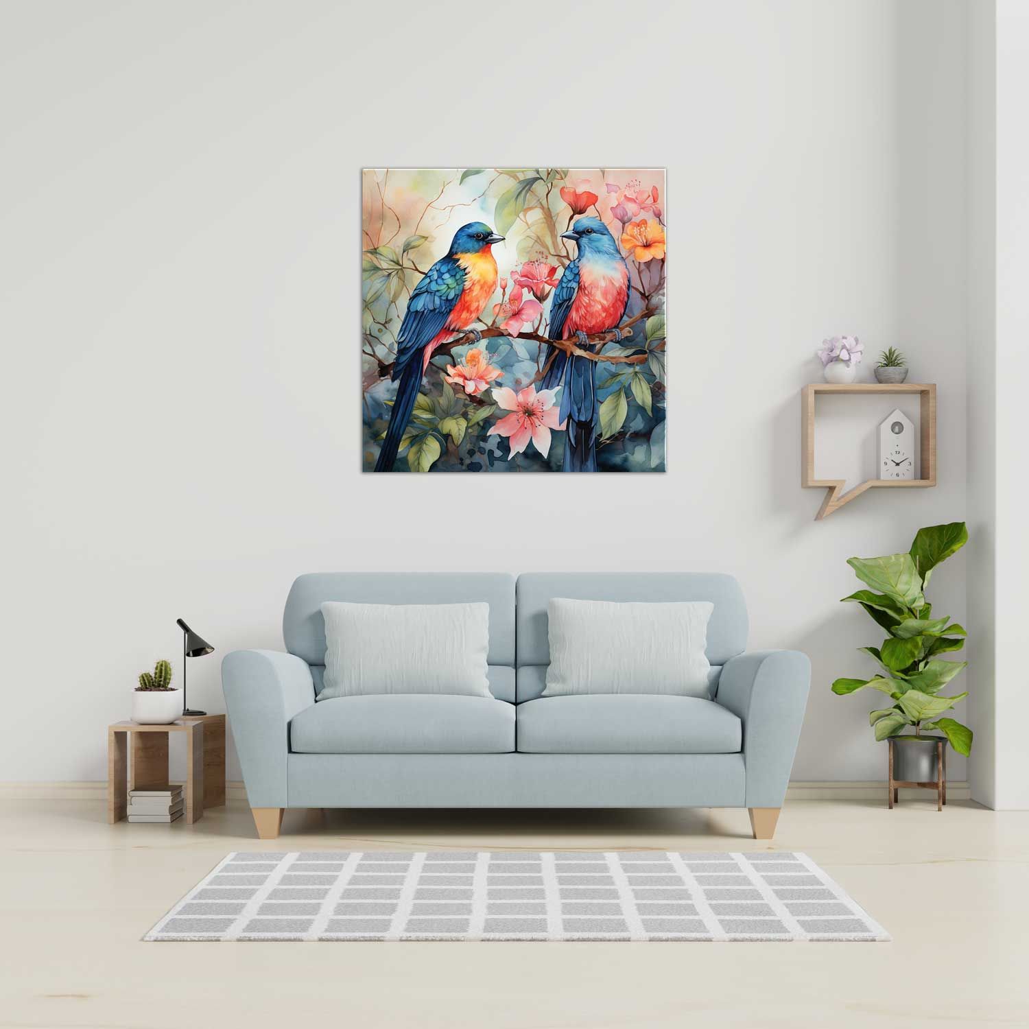 MELODY AMONG BLOSSOMS 24in X 24in WITH BLACK FRAME