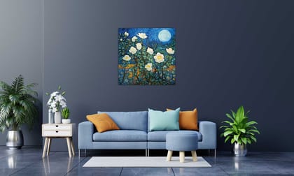 CAMELLIA FLOWER PAINTING 24in X 24in WITH BLACK FRAME CAMELLIA FLOWER PAINTING 24in X 24in WITH BLACK FRAME