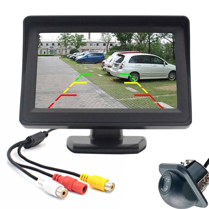 AUSHA 5″ HD Rear View Mirror Monitor with Night Vision Backup Camera | Waterproof, Wide-Angle, Universal Fit