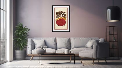 ELEGANT GOND ART 16in X 24in WITH BLACK FRAME ELEGANT GOND ART 16in X 24in WITH BLACK FRAME