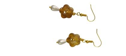 Flower Earrings with Pearl Drops