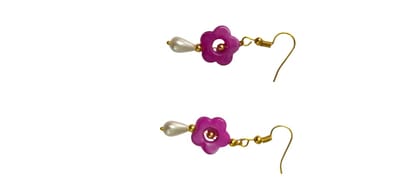 Floral Drop Earrings with Pearl Accents