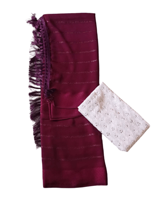 Maroon Saree with White Embroidered Blouse